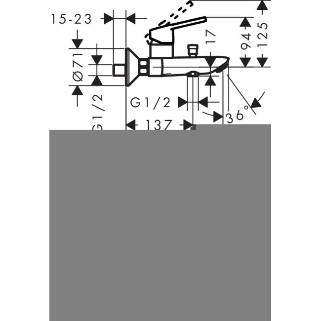 Змішувач hansgrohe Logis loop для ванни 71244000 хром
