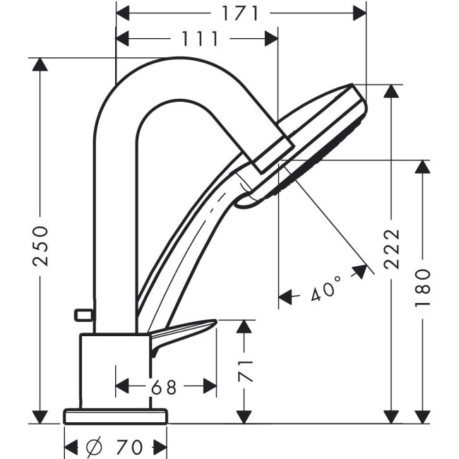 Смеситель hansgrohe Logis на борт ванны 71313000 хром