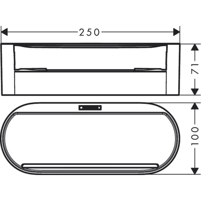 Корзинка для хранения hansgrohe WallStoris 27912670 глубокая, черный матовый