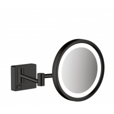 Дзеркало для гоління hansgrohe AddStoris 41790670 з підсвічуванням LED чорний матовий