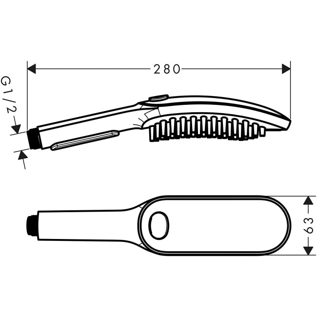 Ручной душ hansgrohe DogShower 150 3jet 26640670 черный матовый
