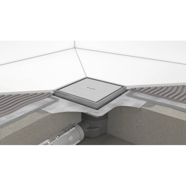 Точечный слив 150/150 hansgrohe RainDrain Brilliance 56251670 с решеткой и монтажным комплектом