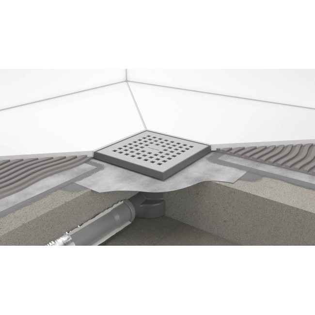 Точечный слив 150/150 hansgrohe RainDrain Point 56248800 с решеткой и монтажным комплектом