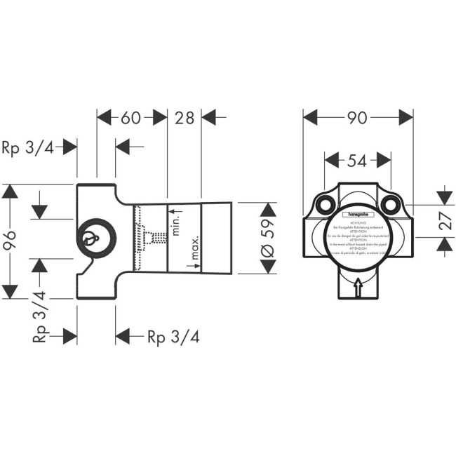 Скрытая часть запорного вентиля hansgrohe Quattro 15930180