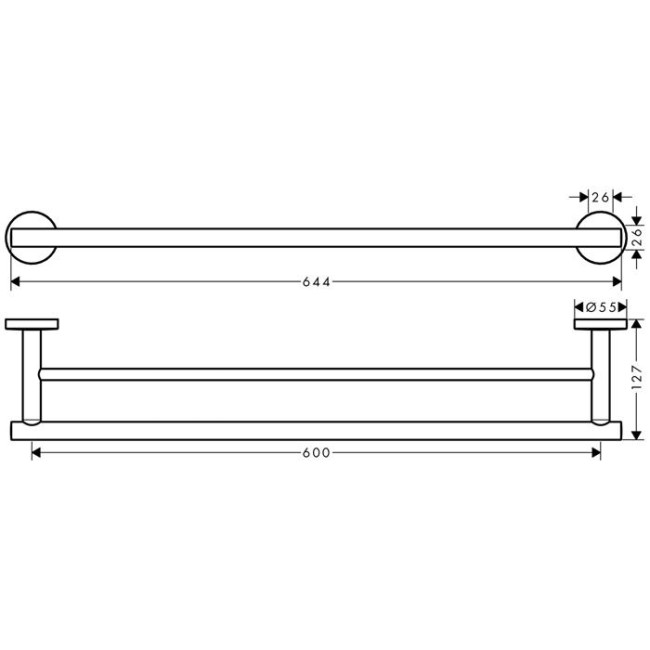 Подвійний тримач для банних рушників Hansgrohe Logis Universal 41712000