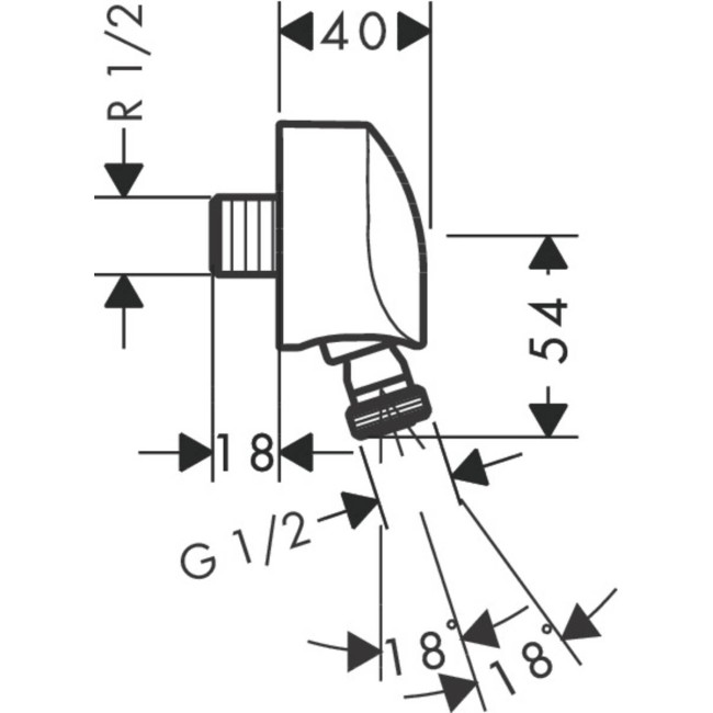Шланговое подсоединение hansgrohe Fixfit E с защитой от обратного тока 27505000