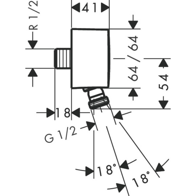 Шланговое подсоединение hansgrohe PuraVida Fixfit 27414000