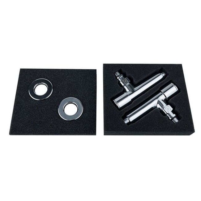 Кран угловой удлиненный для полотенцесушителей Raftec 1/2x1/2 Chrome, 2шт.
