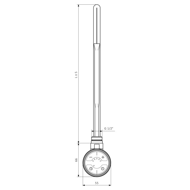 ТЭН для полотенцесушителя TERMA MOA 300W, хром