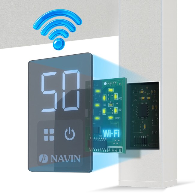 Електрична рушникосушарка NAVIN Авангард 480х1200 Sensor з Wi-Fi, лівобічна з таймером, біла