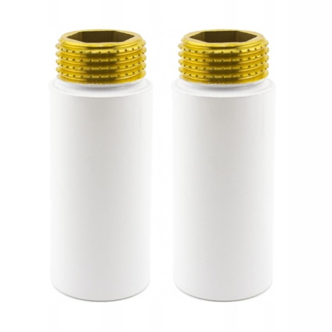 Комплект удлинителей NAVIN M22×1,5×1/2", 50 мм, белый, 2 шт