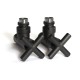 Кран угловой для полотенцесушителей Raftec Premium 1/2x1/2, черный муар, 2шт.