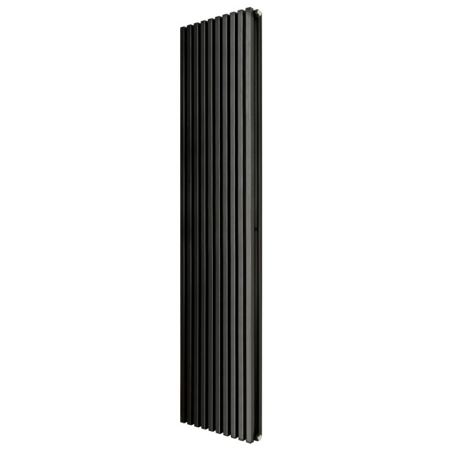 Дизайнерский вертикальный радиатор Quantum 1800×405, нижнее подк., черный
