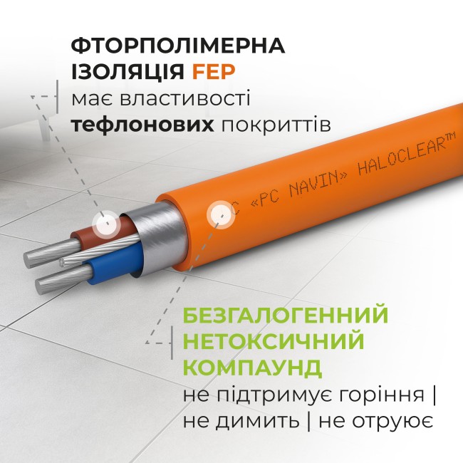 Кабель нагревательный NAVIN HaloClear 18/260, теплый пол электрический, 1.4 - 1.7 м²