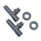 Кран угловой для полотенцесушителей Raftec 1/2"х1/2" удлиненный, чёрный, 2шт.