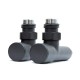 Кран угловой для полотенцесушителей Raftec 1/2"х1/2" удлиненный, чёрный, 2шт.