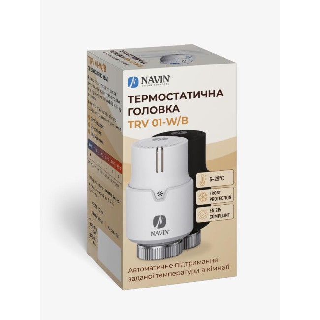 Термостатическая головка NAVIN TRV 01-W для радиатора, белая