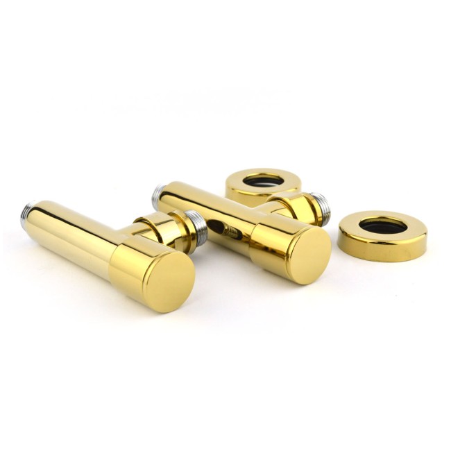 Кран угловой для полотенцесушителей Raftec 1/2"х1/2" удлиненный, золото, 2шт.