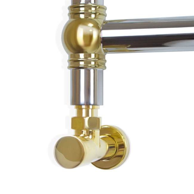 Кран угловой для полотенцесушителей Raftec 1/2"х1/2" удлиненный, золото, 2шт.