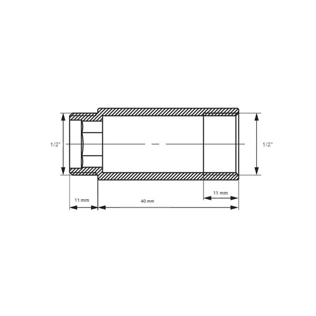 Комплект удлинителей NAVIN ВЗ (M22" x 1/2") 40 mm, черный муар (2 шт)