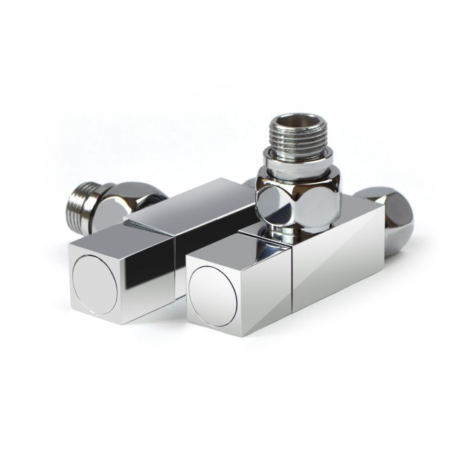 Кран угловой для полотенцесушителей Raftec Quadro 1/2x1/2 Chrome,2шт.