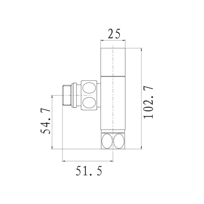Кран угловой для полотенцесушителей Raftec Quadro 1/2x1/2 Chrome,2шт.