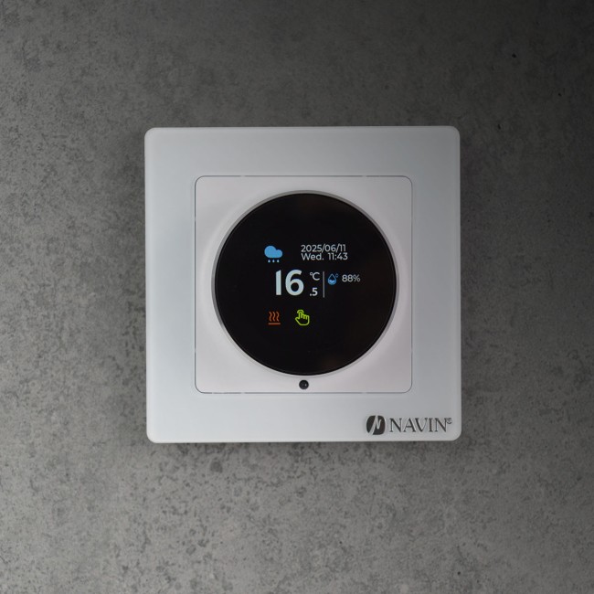 Терморегулятор для теплого пола EH20R-16A Wi-Fi Tuya, белый с внешним датчиком температуры