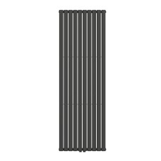 Вертикальный радиатор отопления NAVIN Ellipse Double  600х1800-10 (50 мм), anticor, черный муар