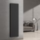 Вертикальный радиатор Ellipse Double 480х1800-8, anticor, черный муар