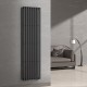 Вертикальный радиатор Ellipse 480х1800-8, anticor, черный муар