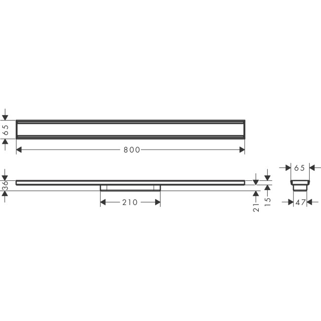 Монтажный комплект для установки hansgrohe RainDrain Original 800 мм 56198800