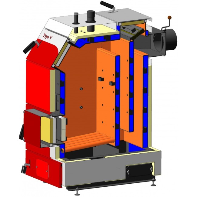 Котел твердотопливный длительного горения КТР-50 ЕКО UNI type V