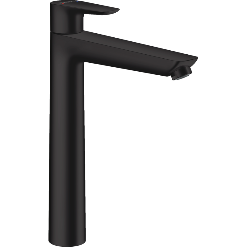 Змішувач hansgrohe Talis E для раковини з високим виливом та зливним гарнітуром, чорний матовий 71716670