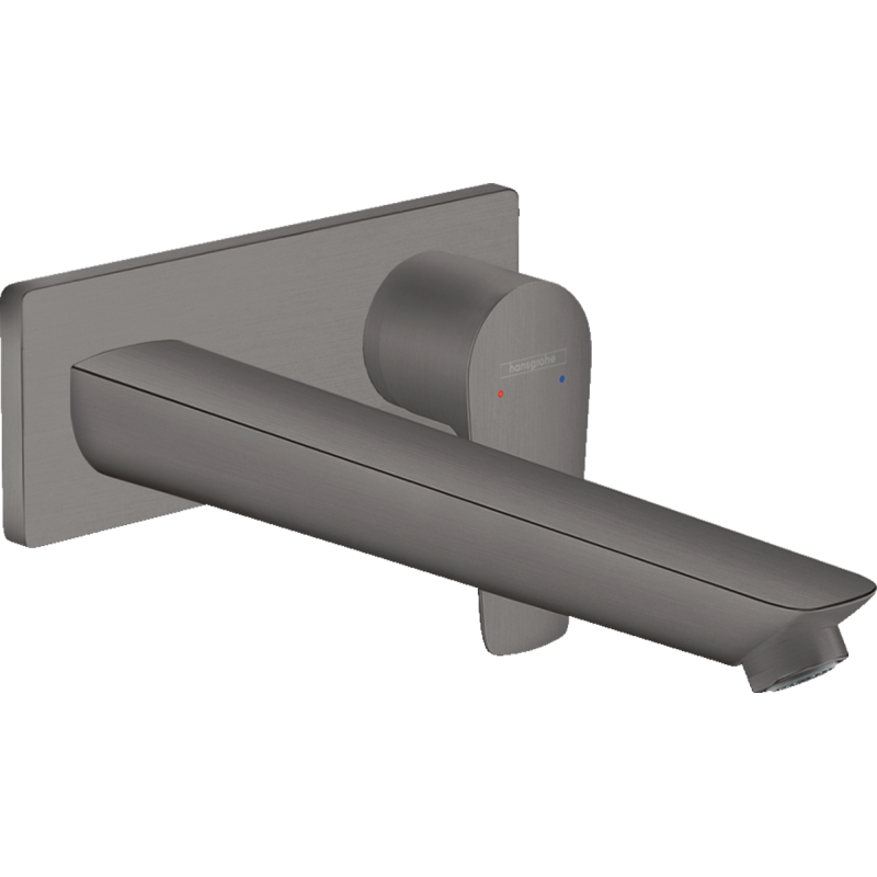 Змішувач для раковини hansgrohe Talis E настінний з довгим виливом, чорний матовий хром 71734340