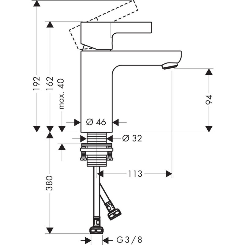 Змішувач hansgrohe Metris S без донного клапана 31068000