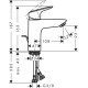 Змішувач hansgrohe Logis для раковини LowFlow 3.5 л/хв із зливним набором, хром 71104000