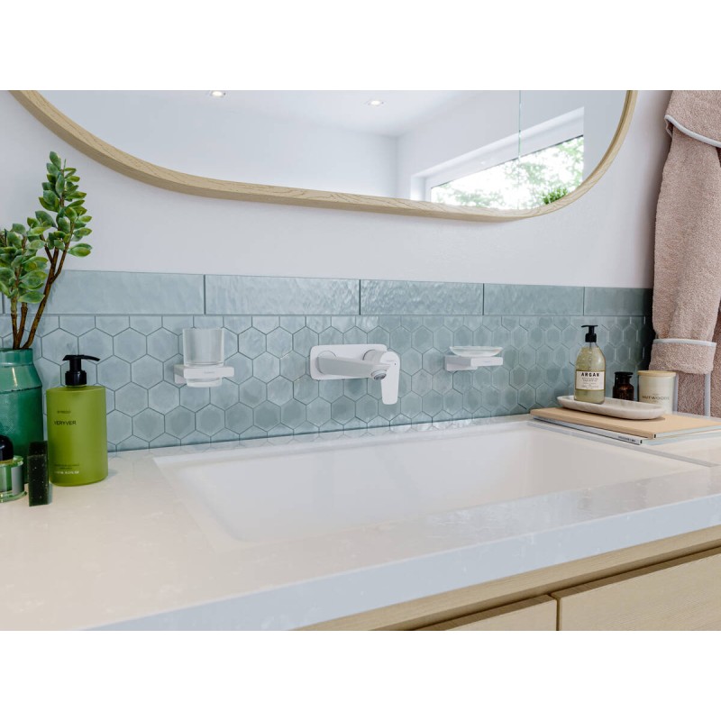 Змішувач для раковини hansgrohe Talis E настінний з довгим виливом, білий матовий 71734700