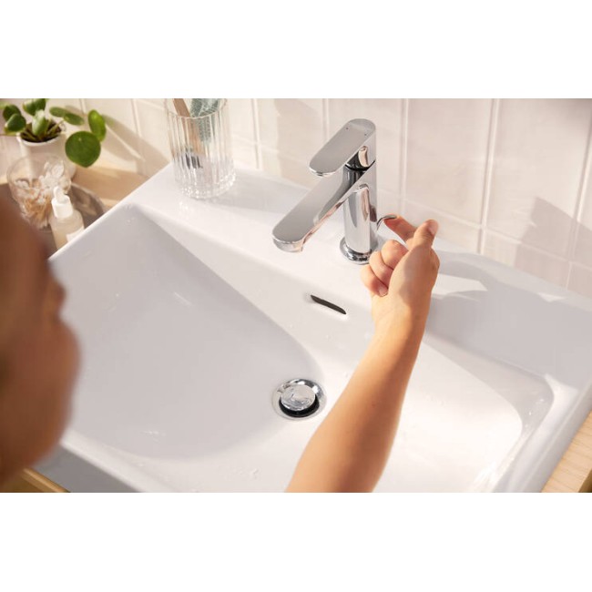 Змішувач hansgrohe Rebris S CoolStart EcoSmart+ для раковини зі зливним гарнітуром, хром 72588000