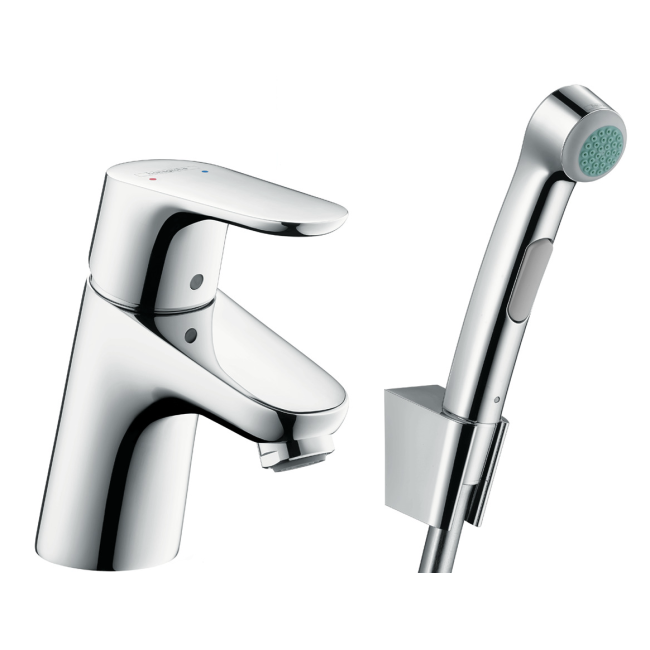Змішувач hansgrohe Focus E2 для раковини з гігієнічним душем 31926000