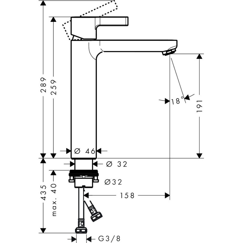 Змішувач hansgrohe Metris S 31026000