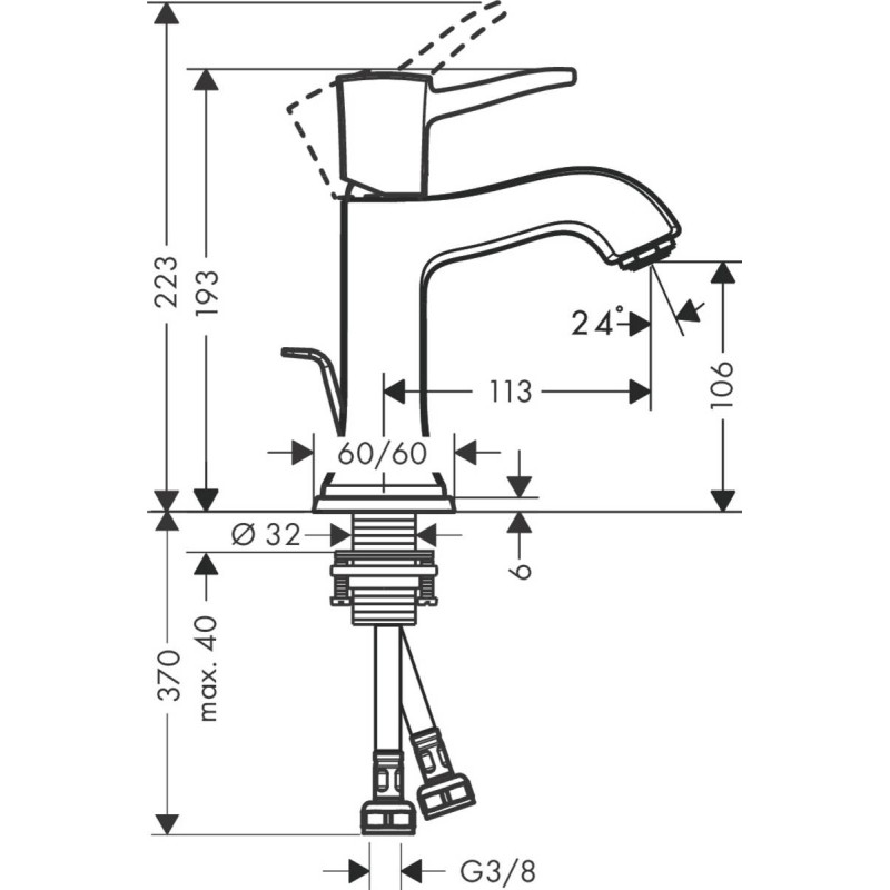 Змішувач hansgrohe Metropol Classic 110 з донним клапаном 31300090 хром/золото