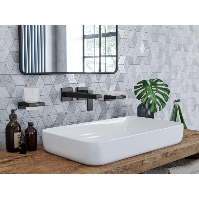 Змішувач hansgrohe Metropol для раковини настінний, чорний матовий 32526670