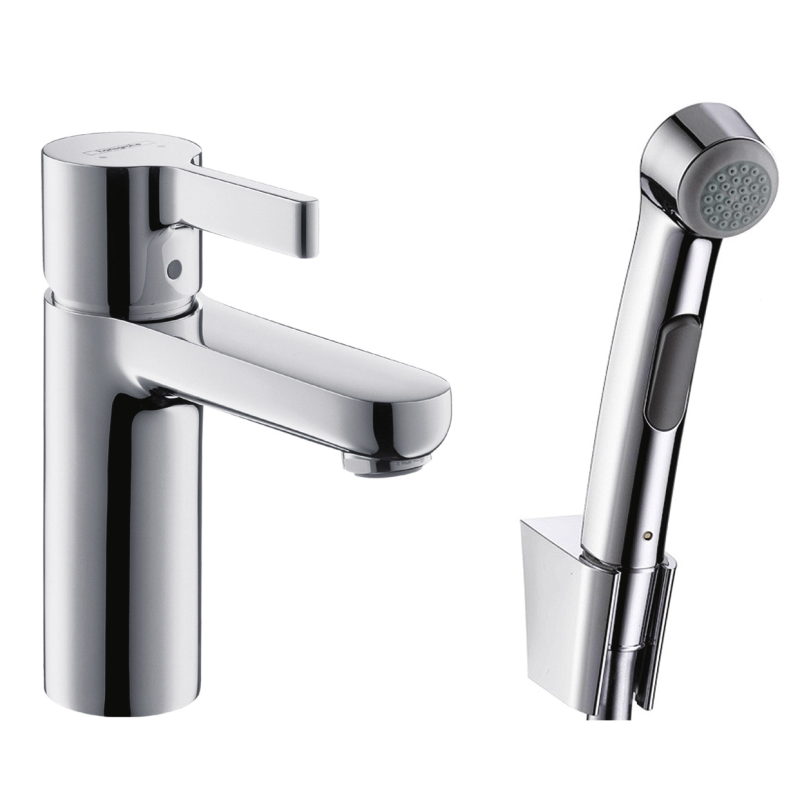 Змішувач hansgrohe Metris S для раковини з гігієнічним душем, хром 31160000