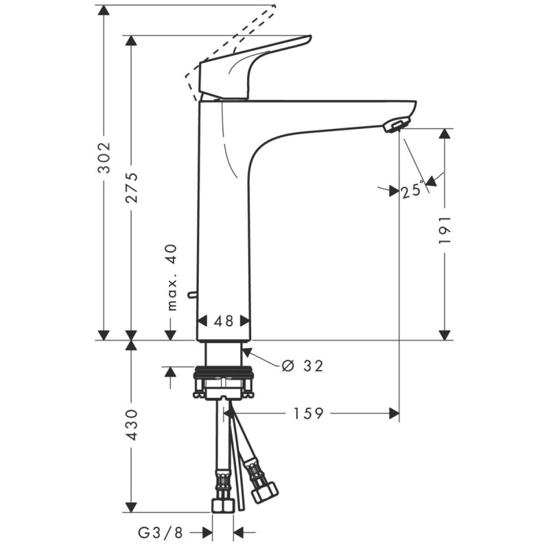 Змішувач hansgrohe Focus для раковини 31608000