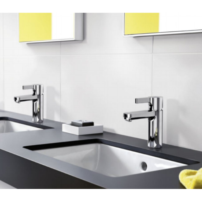 Змішувач hansgrohe Metris S 100 LowFlow з донним клапаном 31016000