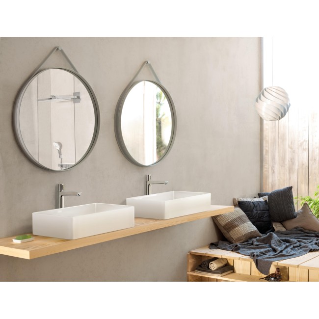 Змішувач hansgrohe Talis Select E для раковини з високим виливом та зливним гарнітуром, хром 71752000