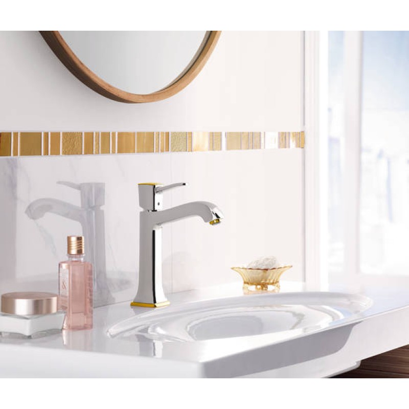 Змішувач hansgrohe Metropol Classic для раковины з донним клапаном 31302090 хром/золото