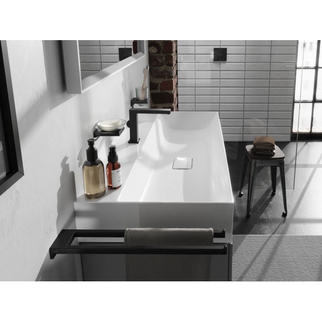 Смеситель hansgrohe Tecturis E CoolStart EcoSmart+ для раковины без сливного гарнитура, черный матовый 73021670