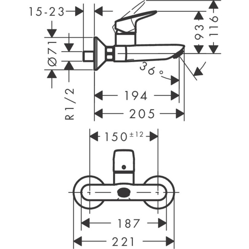 Змішувач hansgrohe Logis для раковини, хром 71225000