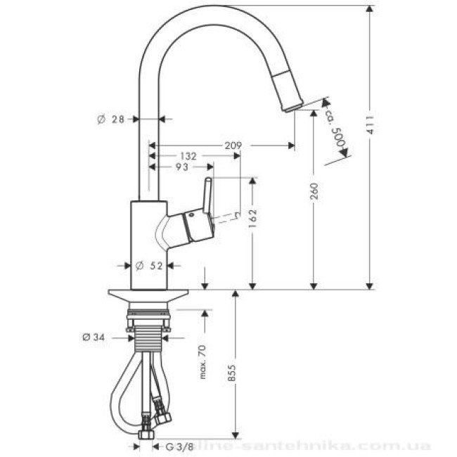 Смеситель hansgrohe Talis S2 Variarc для кухонной мойки 14872000 хром